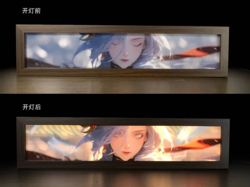 3D Decorative Paint of Light Guide Transformation Shenhe 2.0 with LED - Genshin Impact Decorative Painting - momo Studio