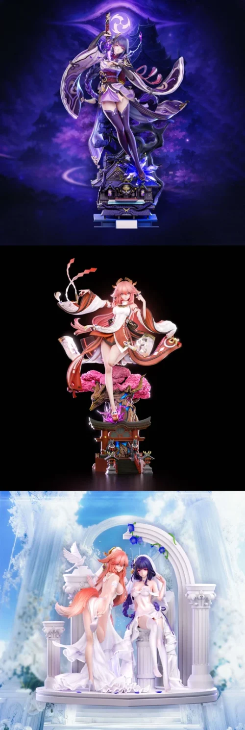 1/6 Scale Raiden Shogun & Yae Miko - Genshin Impact Resin Statue - HaJiMi Studio