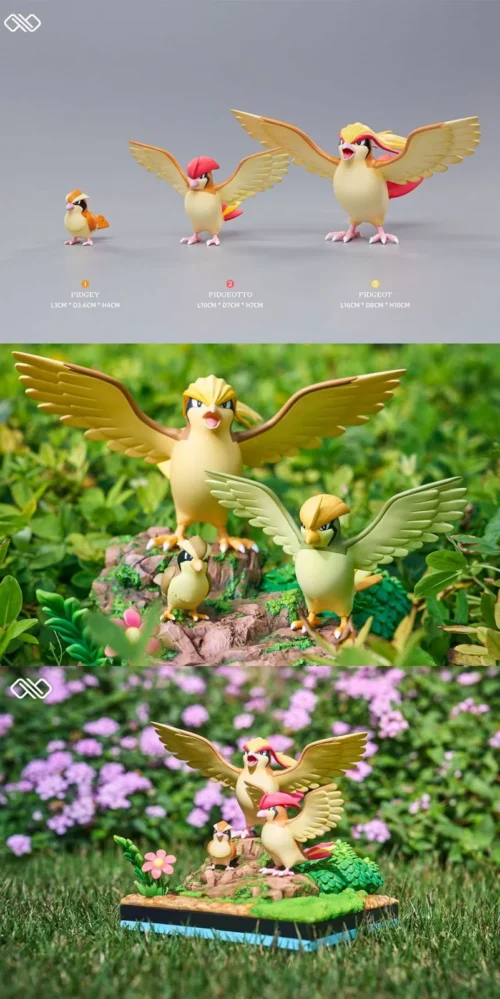 1/20 Scale World Zukan Evolution of Pidgeot Set - Pokemon Resin Statue - Unlimited Studios