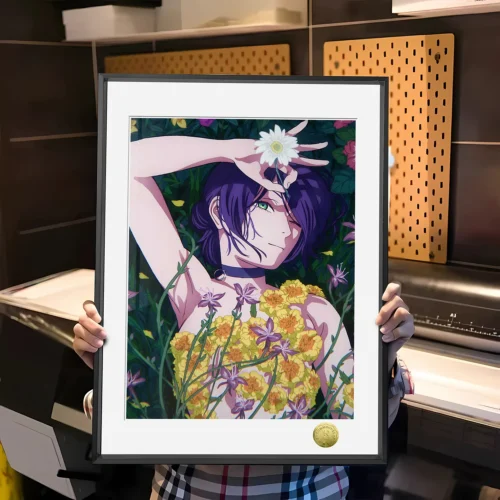 A3 & 4K Size Purple Hair Blue Eyes Reze Decorative Painting - Chainsaw Man Decoration Painting - HuangGua Studio