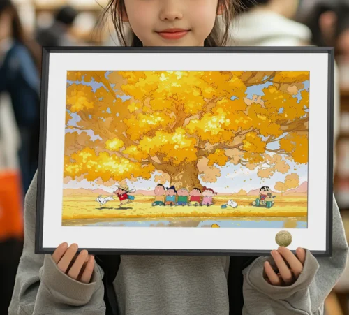 A3 & 4K Size Autumn of Sunflower Class Decorative Painting - Crayon Shin-chan Decoration Painting - HuangGua Studio