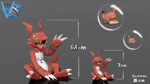 MH & 1/1 Scale Guilmon & Gigimon & Jyarimon - Digimon Resin Statue - Vzai Studio