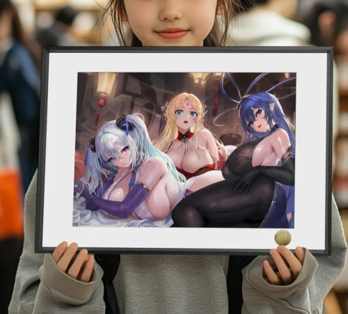 A3 & 4K Size Brest & Kearsarge & New Jersey Cheongsam Party Decorative Painting - Azur Lane Decoration Painting - HuangGua Studio