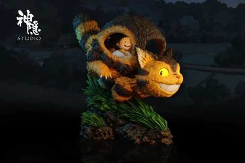 Silhouette Moment Series Mei Kusakabe & Catbus with LED - My Neighbor Totoro Resin Statue - ShenYin Studio