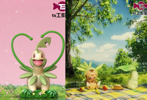 Bayleef & Chikorita & Chespin - Pokemon Statue - TS Studios
