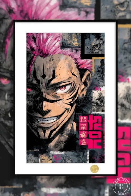 Poster Style Ryomen Sukuna Decorative Painting - Jujutsu Kaisen - H-TWO Studio