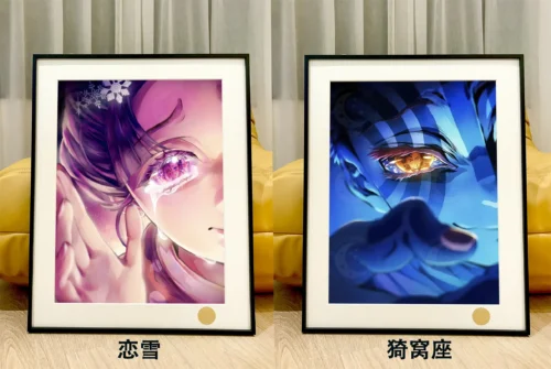 Akaza & Koyuki Soyama Making Eye Contact Decorative Painting - Demon Slayer: Kimetsu No Yaiba - Xingkong Studio