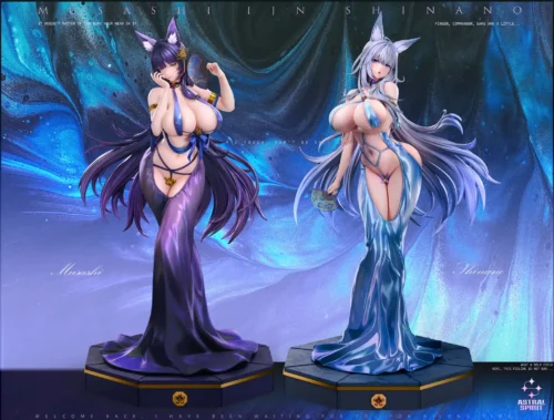 1/4 Scale Fox Sisters IJN Shinano & IJN Musashi - Azur Lane Resin Statue - AstralSpirit Studio