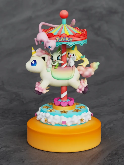 Merry-Go-Round Series 007 Three Mythical Pokemon - Pokemon Resin Statue - sun Studio