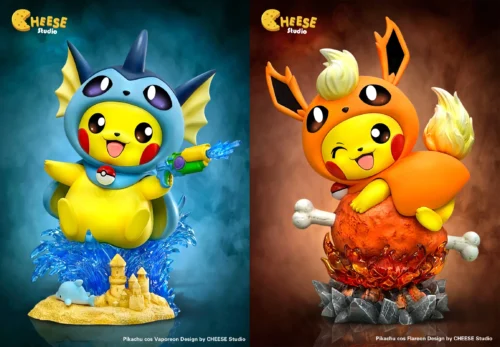 Vaporeon & Flareon Cosplay Pikachu - Pokemon Resin Statue - CHEESE Studio