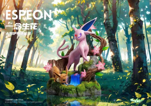 1/20 & 1/15 Scale World Zukan Evolution of Espeon Set with LED - Pokemon Resin Statue - SK Studios - Image 1