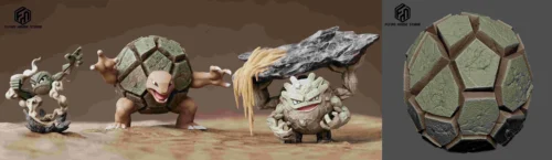 1/20 Scale World Zukan Evolution of Geodude Set - Pokemon Resin Statue - Flying Mouse Studio - Image 1