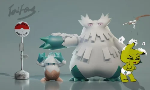 1/20 Scale World Zukan Evolution of Abomasnow Set - Pokemon Resin Statue - Jiang Studios - Image 1