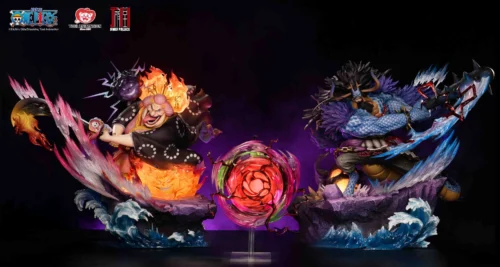 Licensed Big Mom Charlotte Linlin & Kaido with LED - ONE PIECE Resin Statue - JIMEI Palace Studios - Image 2
