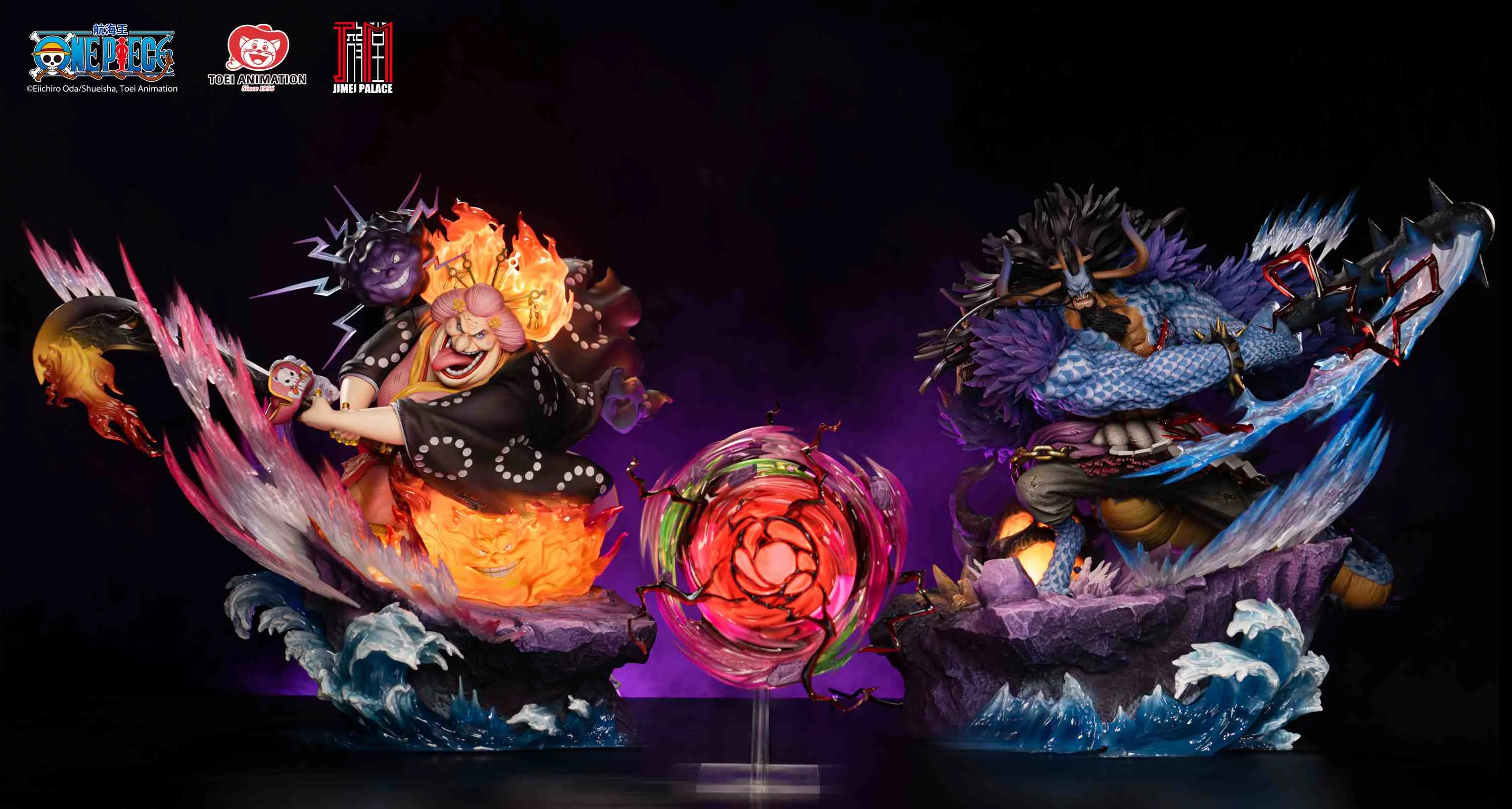 Licensed Big Mom Charlotte Linlin & Kaido with LED - ONE PIECE Resin Statue - JIMEI Palace Studios - Image 2