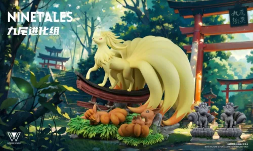 1/20 Scale World Zukan Evolution of Ninetales Set & Komala - Pokemon Resin Statue - Wonder Studio - Image 2
