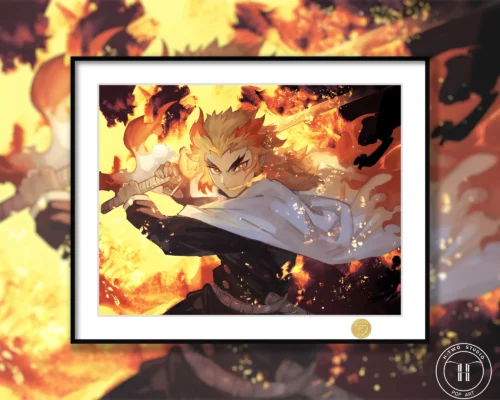 Flame Hashira Decorative Painting - Demon Slayer: Kimetsu No Yaiba - H-TWO Studio - Image 1