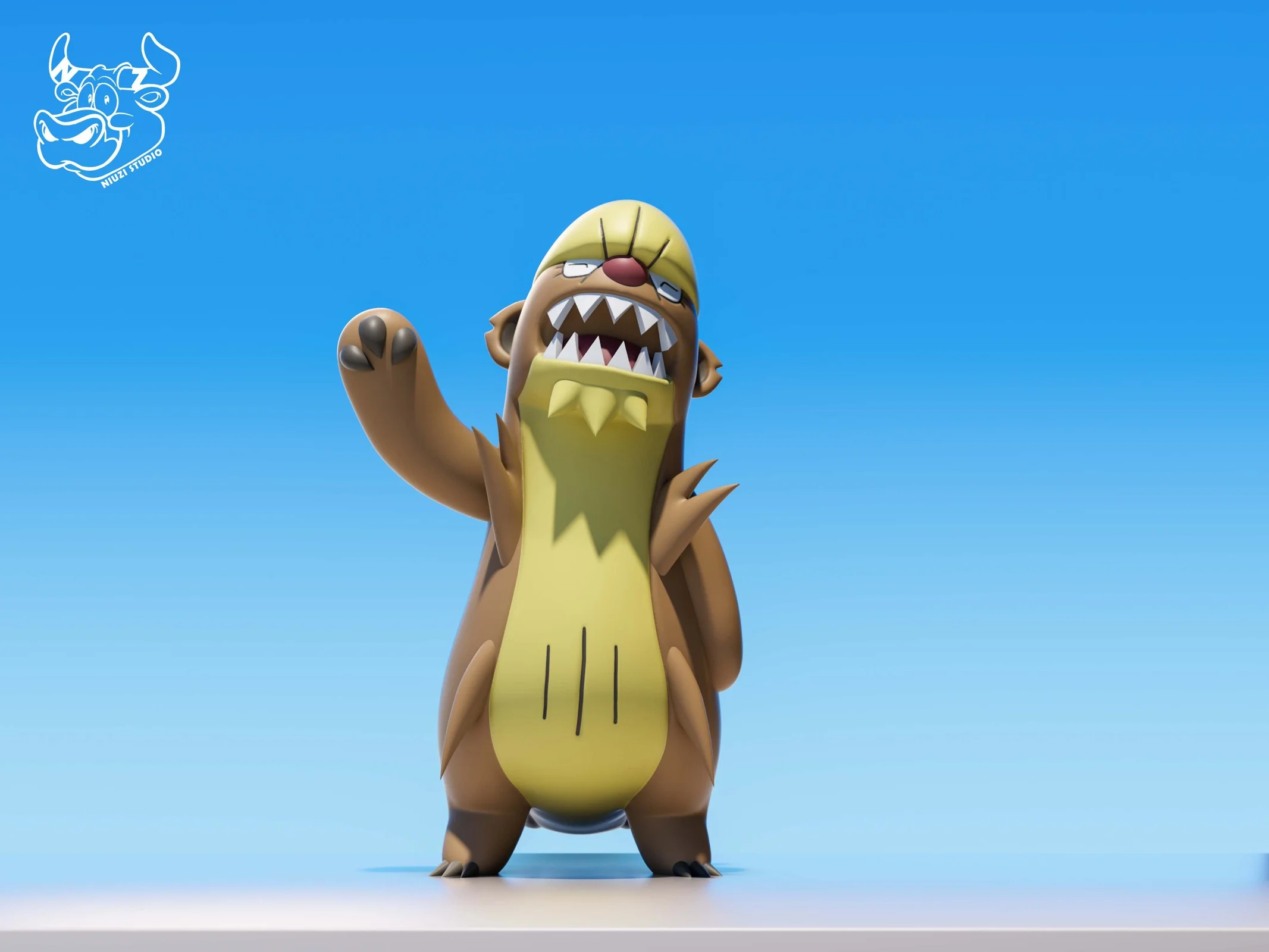 Gumshoos & Bewear & Machoke - Pokemon Resin Statue - NiuZi Studio - Image 2