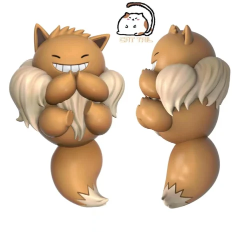 Eevee Cosplay Gengar - Pokemon Resin Statue - Cat Tail Studio - Image 2