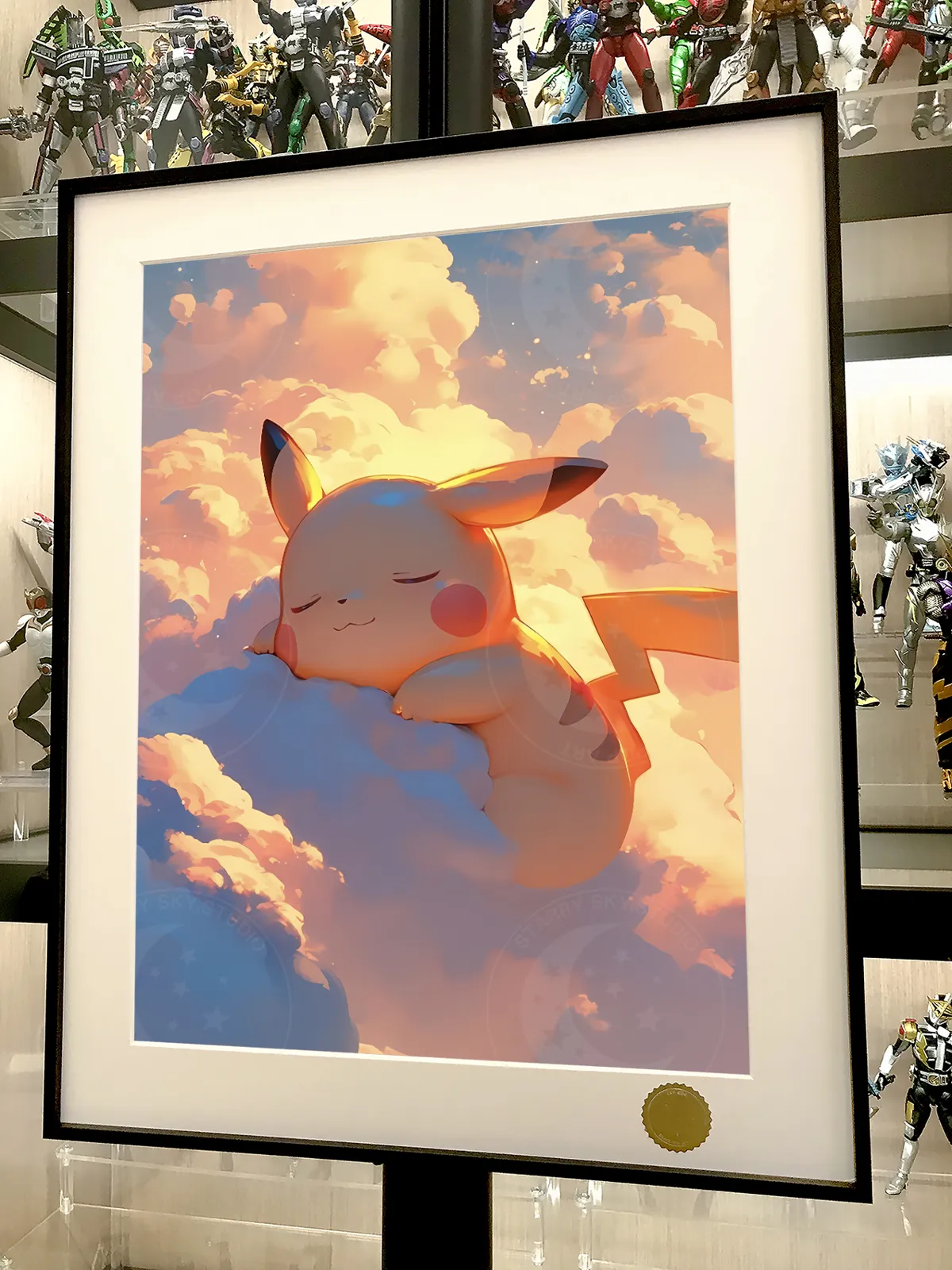 Pikachu Laying on Clouds Decorative Painting - Pokemon - Xingkong Studio - Image 2
