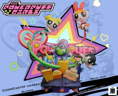 The Powerpuff Girls VS Mojo Jojo - The Powerpuff Girls Statue - ChaoShe Studio - Image 1