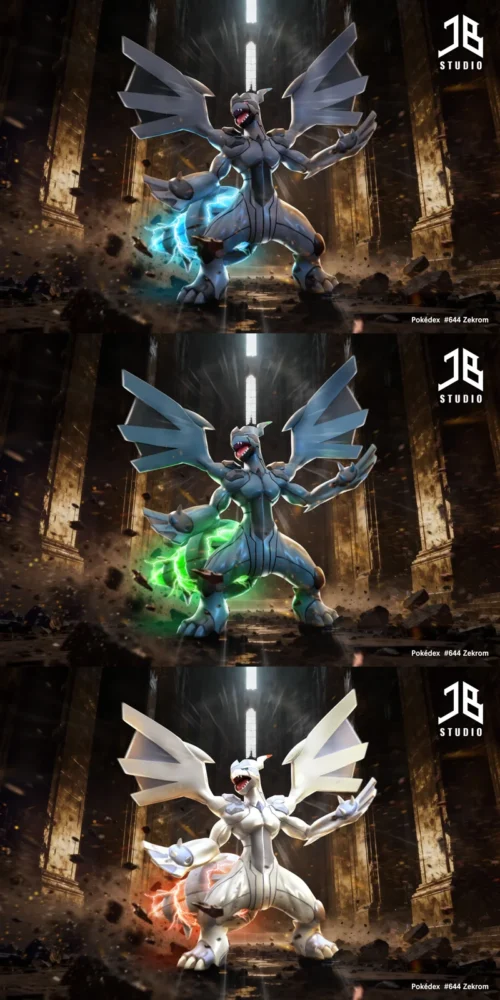 1/20 Scale World Zukan Zekrom with LED - Pokemon Resin Statue - JB Studio