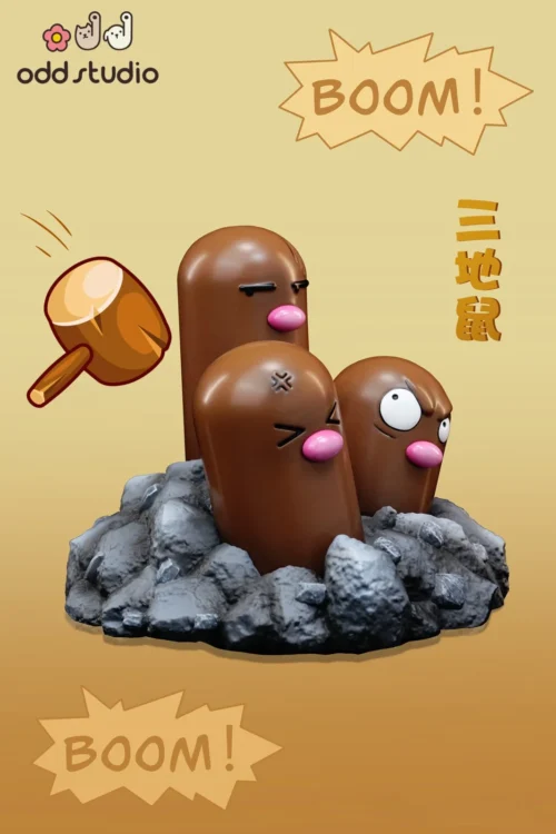 Funny Dugtrio - Pokemon Resin Statue - odd Studio - Image 2
