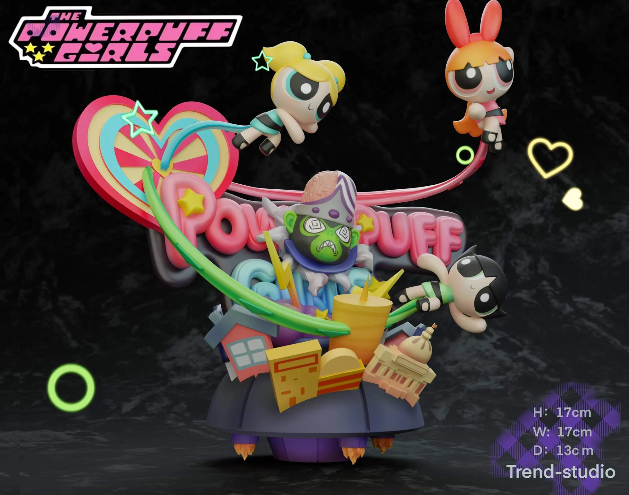 The Powerpuff Girls VS Mojo Jojo - The Powerpuff Girls Statue - ChaoShe Studio - Image 3