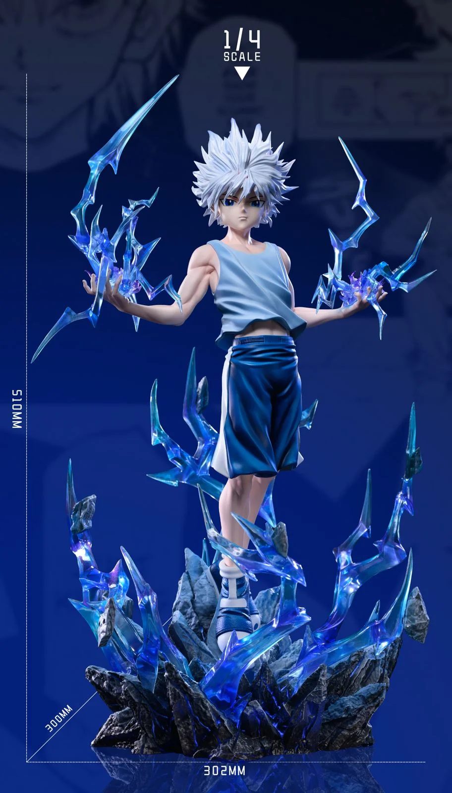 1/7 & 1/4 Scale Killua Zoldyck 3.0 With LED - HUNTER X HUNTER Resin Statue - PG Studio - Image 3