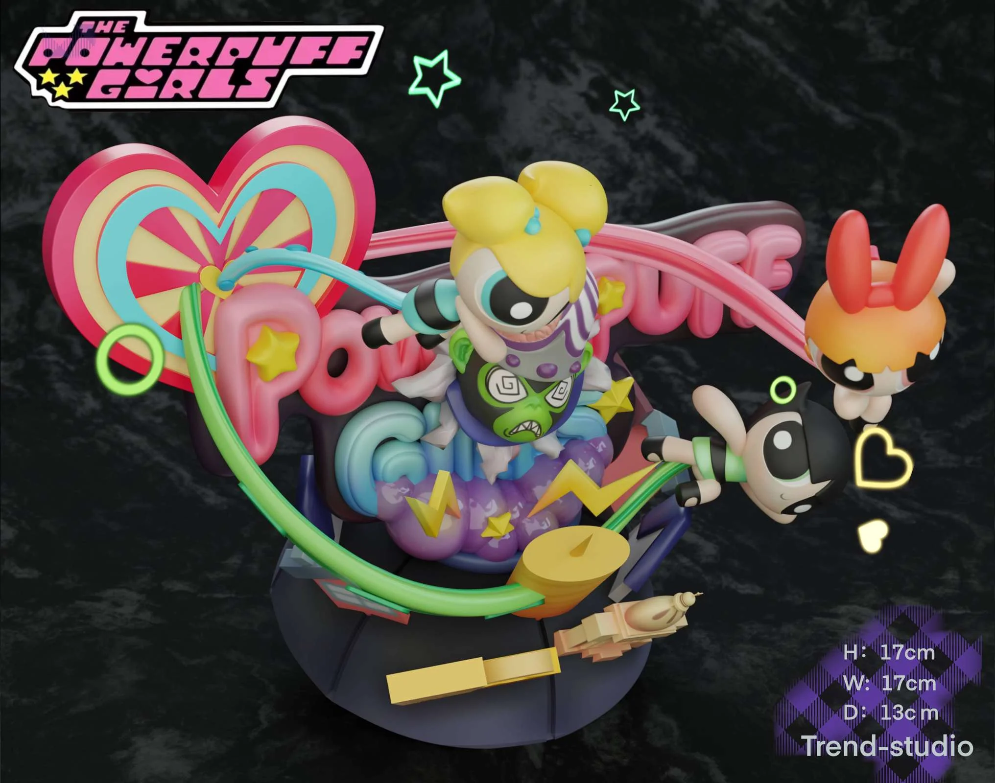 The Powerpuff Girls VS Mojo Jojo - The Powerpuff Girls Statue - ChaoShe Studio - Image 4