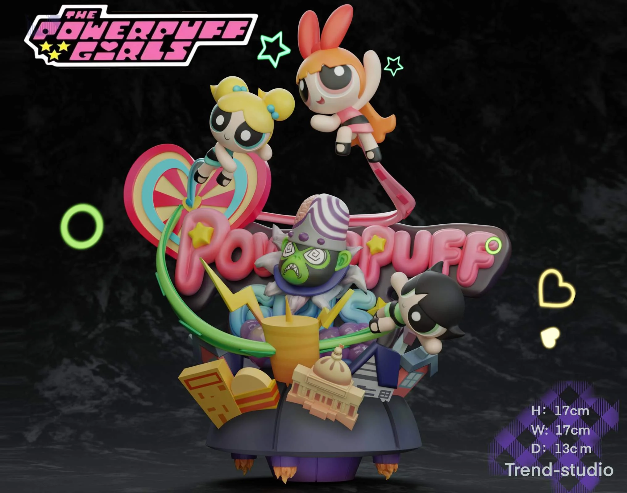 The Powerpuff Girls VS Mojo Jojo - The Powerpuff Girls Statue - ChaoShe Studio - Image 5