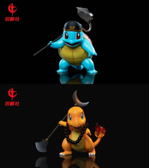 Zhu Bajie Cosplay Squirtle & Sha Wujing Cosplay Charmander - Journey to the West Pokemon Statue - BaoYouShe Studio - Image 1