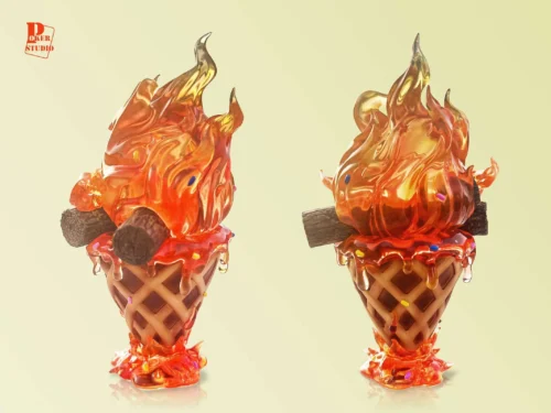 Ice Cream Calcifer - Howl's Moving Castle Resin Statue - Poker-Studios - Image 2