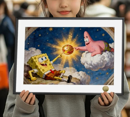 A3 & 4K Size Producing Krabby Patty Decorative Painting - SpongeBob SquarePants Decoration Painting - HuangGua Studio - Image 1