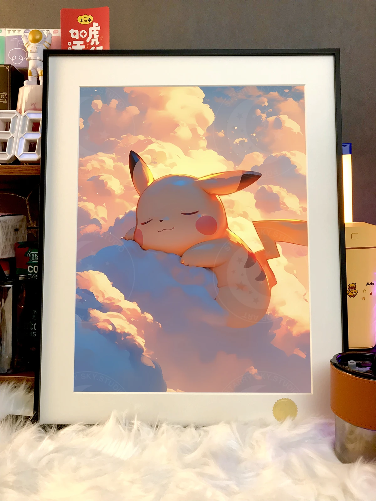 Pikachu Laying on Clouds Decorative Painting - Pokemon - Xingkong Studio - Image 3