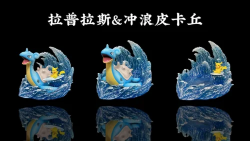 1/20 Scale World Zukan Lapras & Surfing Pikachu - Pokemon Resin Statue - PoKe Studio - Image 1