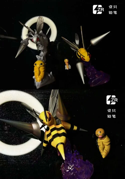 1/20 Scale World Zukan Evolution of Beedrill Set & Mega Beedrill Set - Pokemon Resin Statue - ZR Studios - Image 1