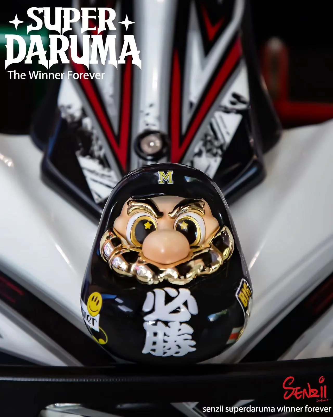 Must Win Super Daruma - Super Mario Resin Statue - Senzii Studio - Image 2