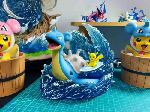1/20 Scale World Zukan Lapras & Surfing Pikachu - Pokemon Resin Statue - PoKe Studio - Image 2