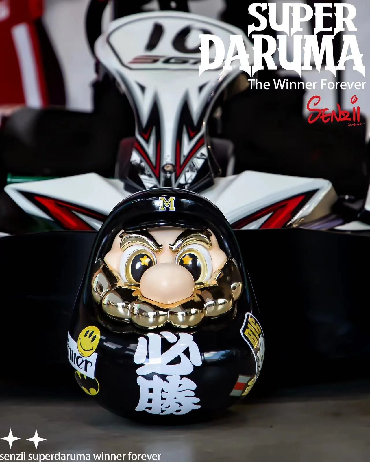 Must Win Super Daruma - Super Mario Resin Statue - Senzii Studio - Image 3