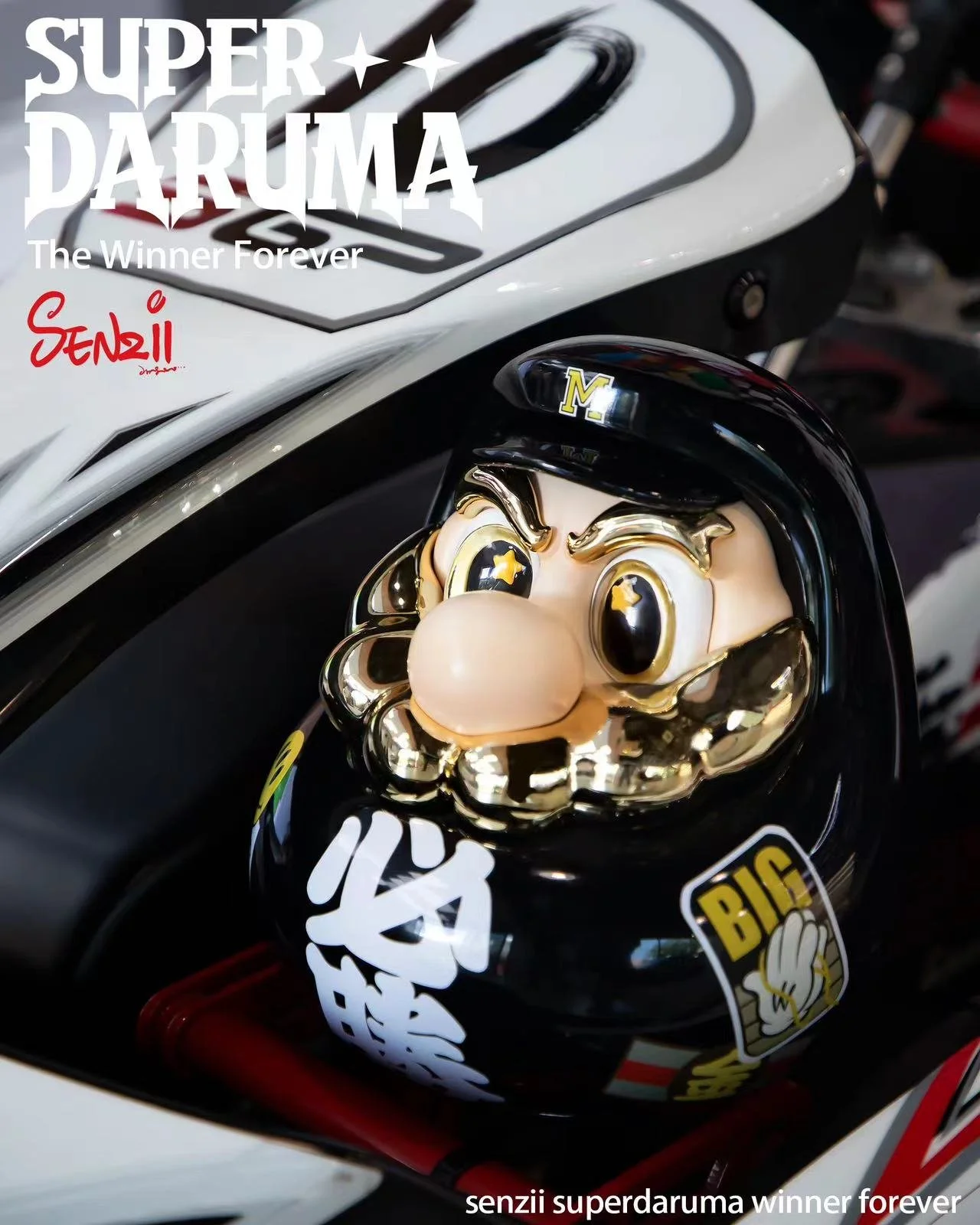 Must Win Super Daruma - Super Mario Resin Statue - Senzii Studio - Image 5