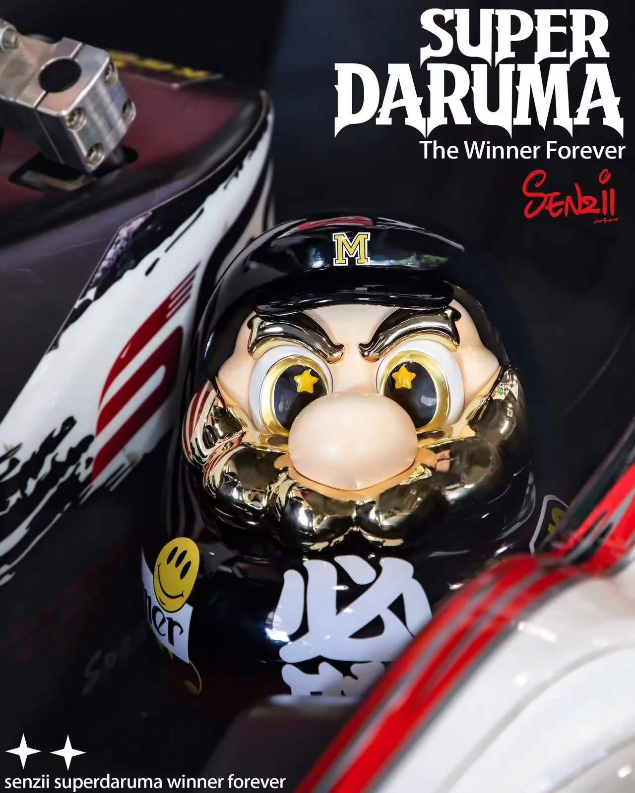 Must Win Super Daruma - Super Mario Resin Statue - Senzii Studio - Image 7