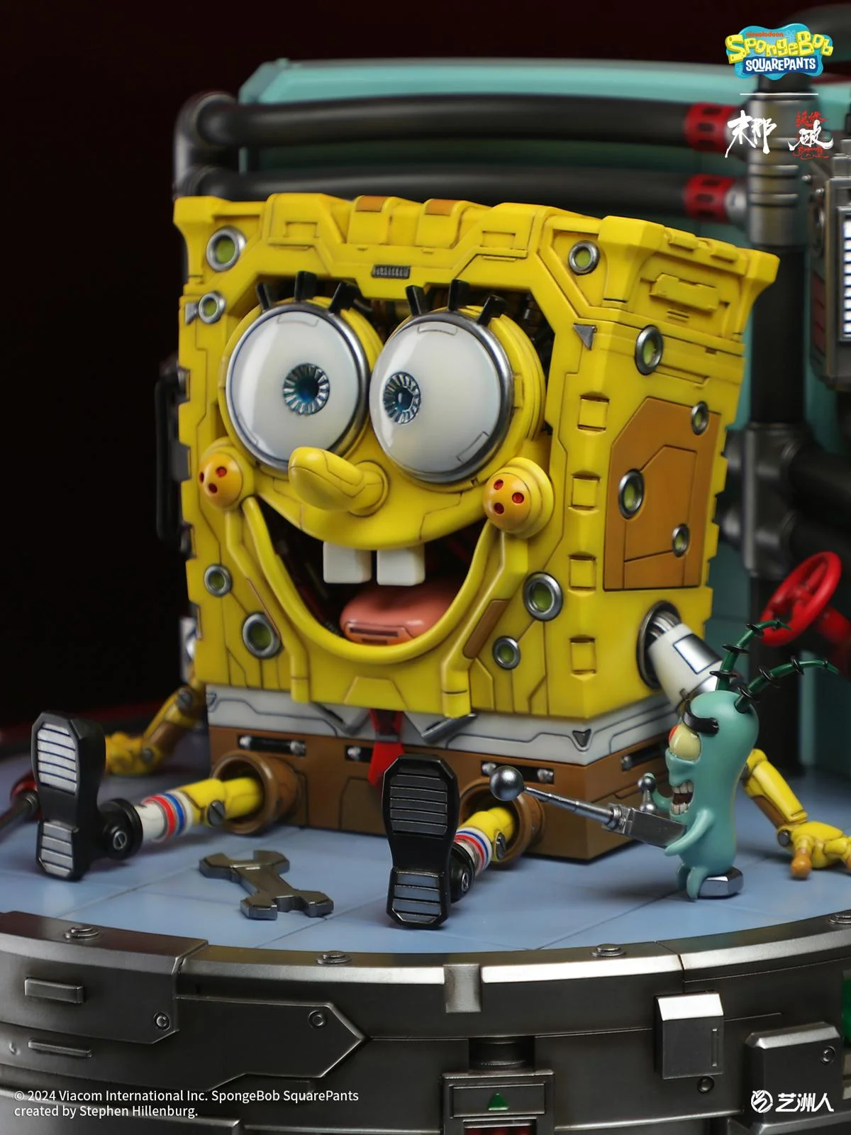 Licensed Cyber Mechanical SpongeBob with LED - SpongeBob SquarePants Resin Statue - MoNaHunRan Studio - Image 11