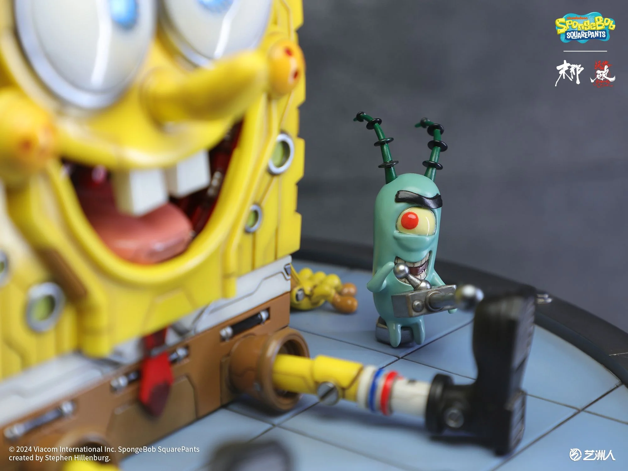 Licensed Cyber Mechanical SpongeBob with LED - SpongeBob SquarePants Resin Statue - MoNaHunRan Studio - Image 16