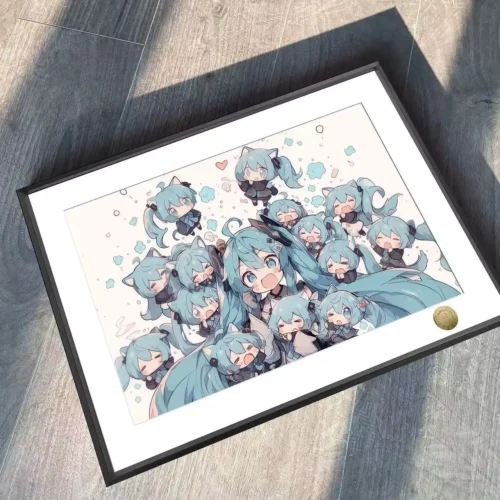 A3 & 4K Size Chibi Ver. Hatsune Miku Decorative Painting - VOCALOID Decoration Painting - HuangGua Studio - Image 2