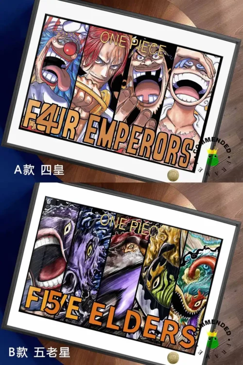 A3 & 4K Size Four Emperors & Five Elders Decorative Painting - ONE PIECE Decoration Painting - HuangGua Studio - Image 1