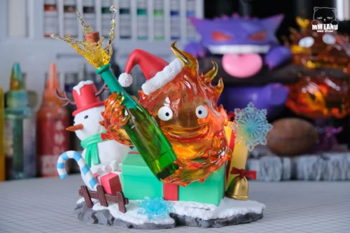 Christmas Calcifer with LED - Howl's Moving Castle Resin Statue - MMLAND Studio - Image 1