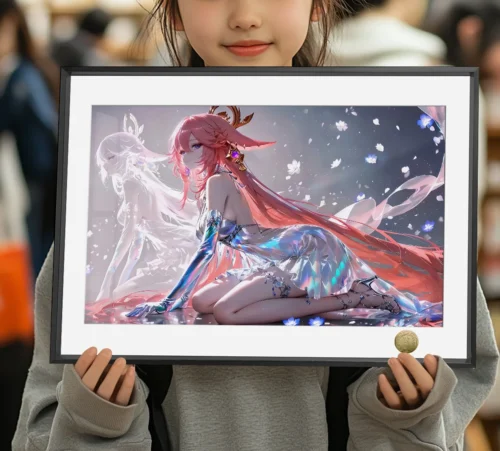 A3 & 4K Size Willowy Yae Miko Decorative Painting - Genshin Impact Decoration Painting - HuangGua Studio - Image 1