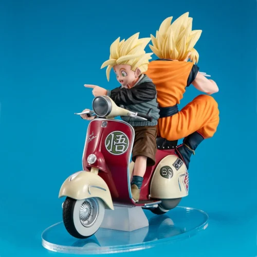 Riding Scooter Son Goku & Son Gohan - Dragon Ball Official Statue - MegaHouse - Image 1