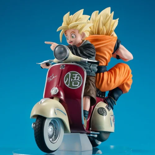 Riding Scooter Son Goku & Son Gohan - Dragon Ball Official Statue - MegaHouse - Image 2